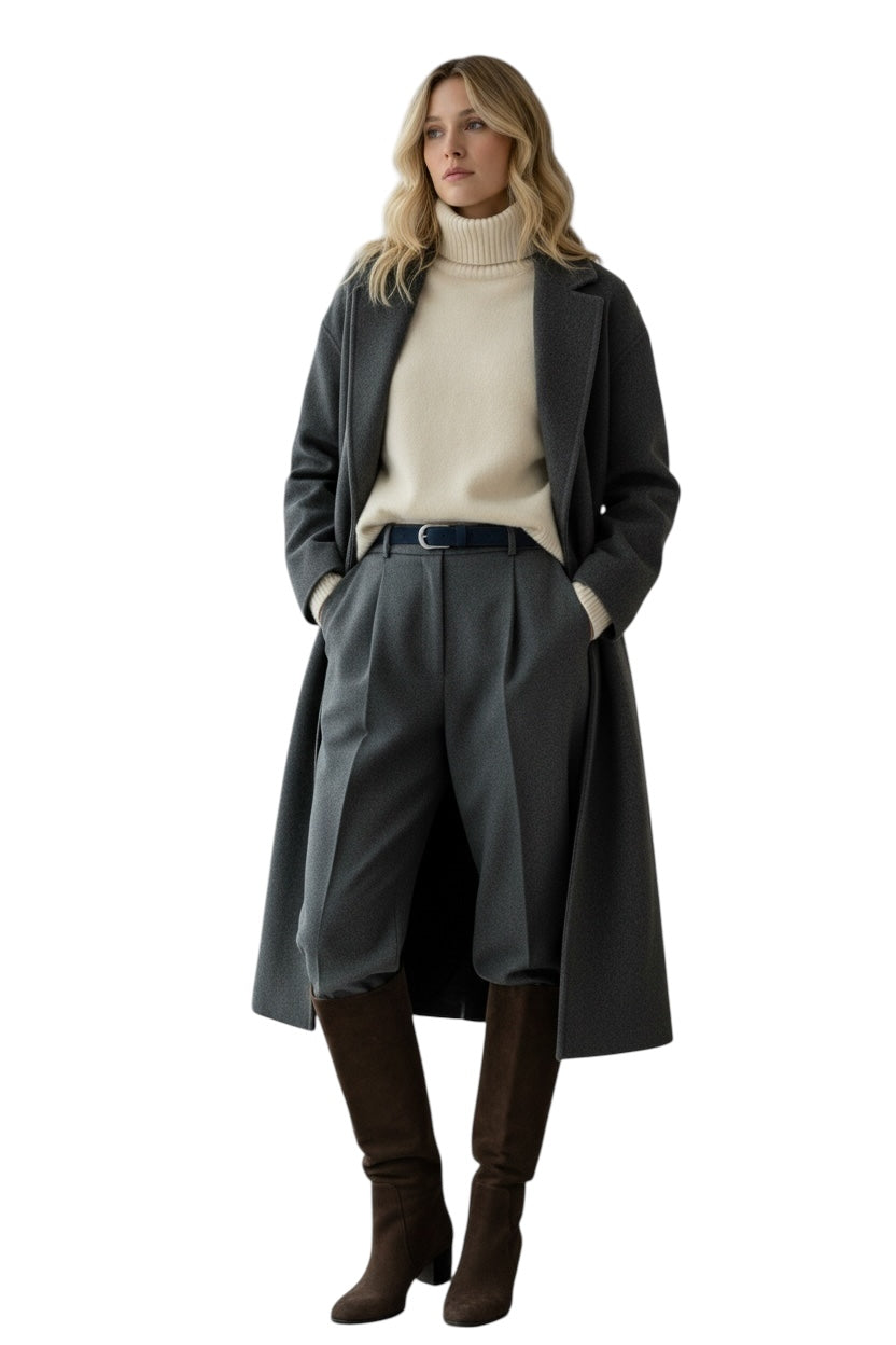 Pull oversize femme col roulé crème – gros pull chaud automne hiver tendance chic cosy