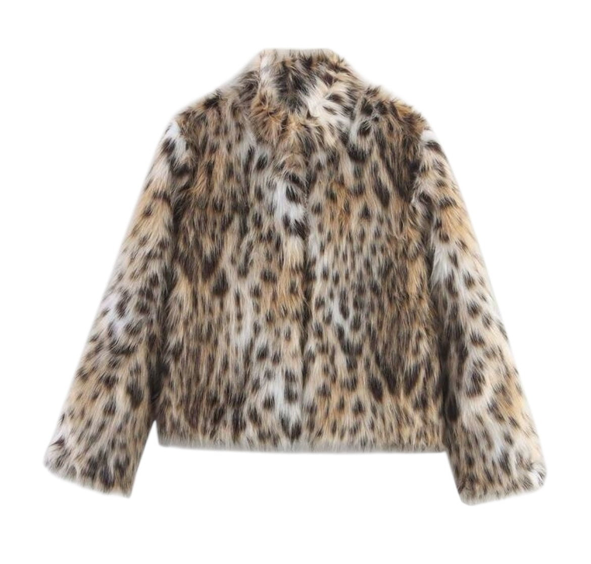 Veste femme en fausse fourrure effet lynx – coupe luxueuse & douce, hiver premium